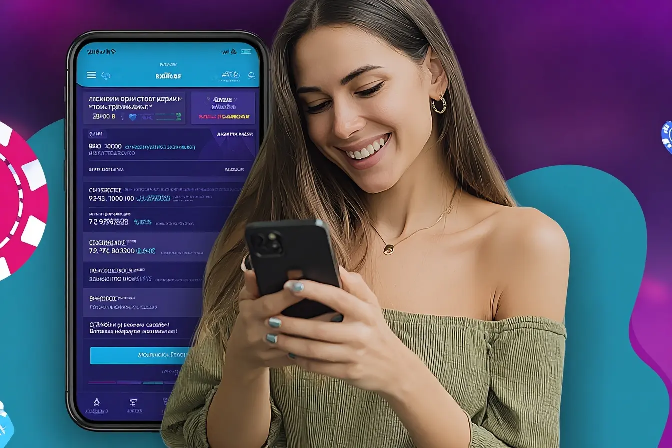 Una jugadora revisa su cuenta de Betfun en el iPhone